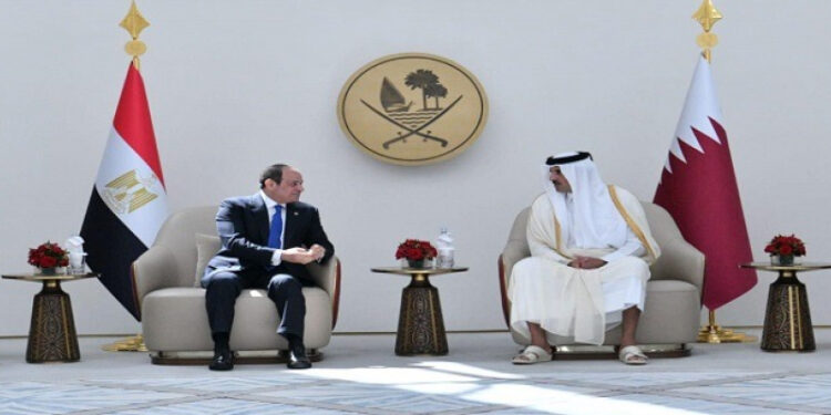 قمة مصرية قطرية بالدوحة الاثنين لبحث تعزيز التعاون الثنائى والقضية الفلسطينية والتطورات الإقليمية