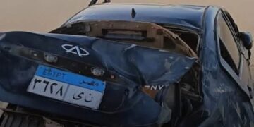 أول صورة لسيارة والد محمد الشناوي بعد وفاته في حادث سير