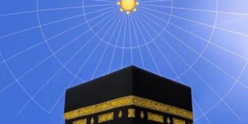 لأول مرة منذ  33 سنة تعامد الشمس  على مكة المكرمة وانعدام ظل الكعبة المشرفة ظهر يوم عرفة